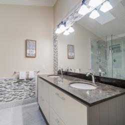 Meubles d'aluminium pour salle de bain en blanc cassé texturé