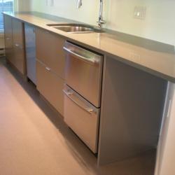 grey lower cabinets with drawer fridges Oak Bay, Victoria