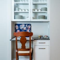 white aluminim flat slab cabinetry non-toxic zero off-gassing custom built