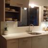 bone white aluminium galley kitchen lift up hardware for upper cabinets