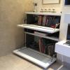 custom stereo and equipment cabinet in white aluminum 