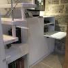 custom desk under stairs in white aluminum design by IMDesign