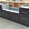 outdoor kitchen in chocolate brown powder coated aluminum before countertop