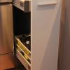 white and grey aluminum non-toxic sustainable cabinetry