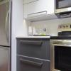 non-toxic sustainable aluminum kitchen in  Moonstone and bone white with silver highlights